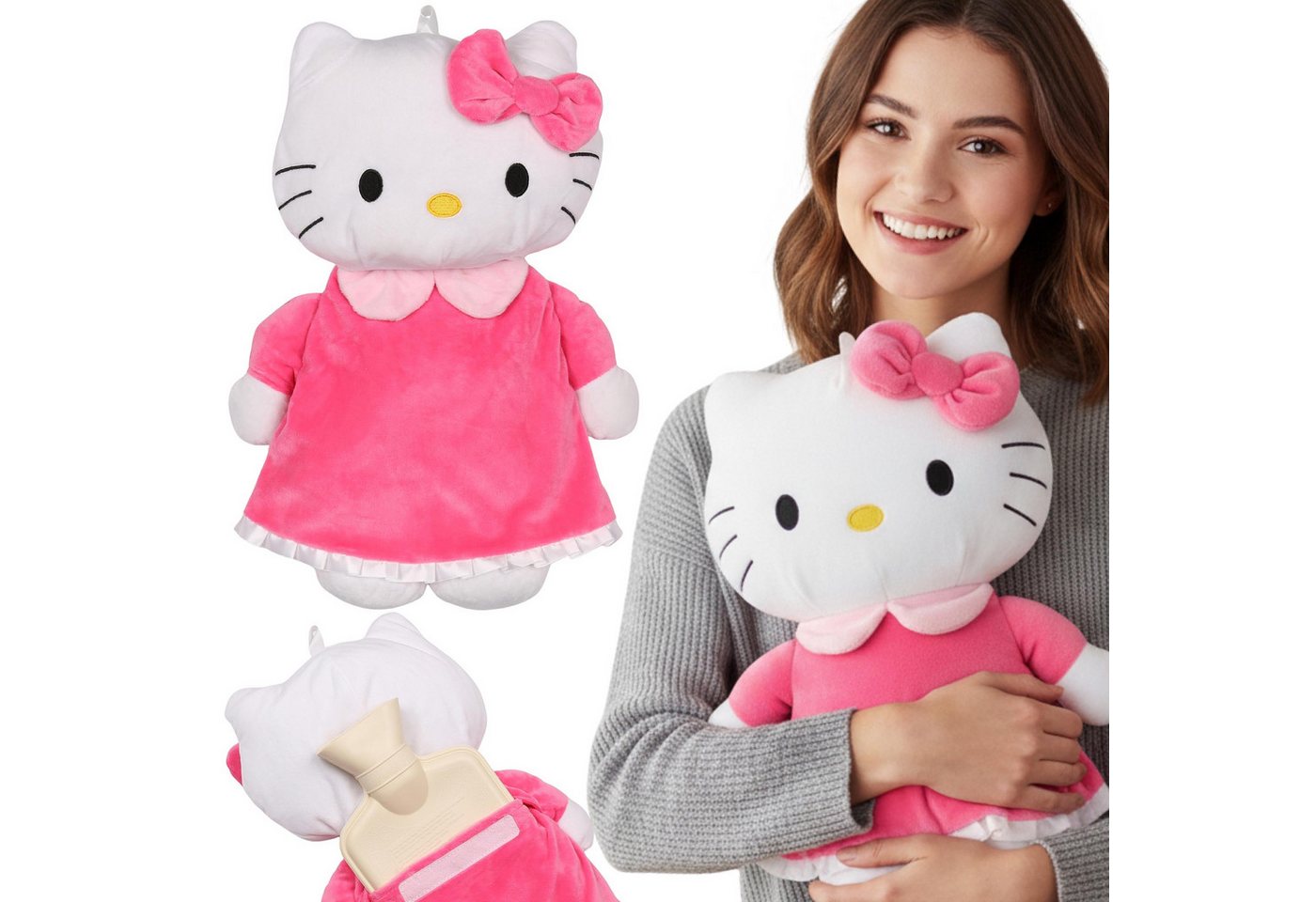 Sarcia.eu Wärmflasche Hello Kitty Wärmflasche 750 ml mit Bezug, großes Gummikissen von Sarcia.eu