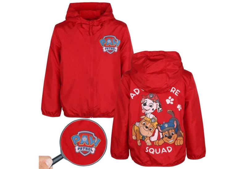 Sarcia.eu Windbreaker Paw Patrol Jacke Jungen, rot, Windbreaker mit Kapuze, Fleece gefüttert von Sarcia.eu