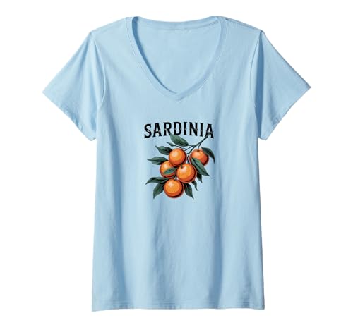 Damen Italien Sardinien Souvenir/Sardinien/Sardinien T-Shirt mit V-Ausschnitt Damen Italien Sardinien Souvenir/Sardinien/Sardinien T-Shirt mit V-Ausschnitt von Sardinien Italien Souvenir Store