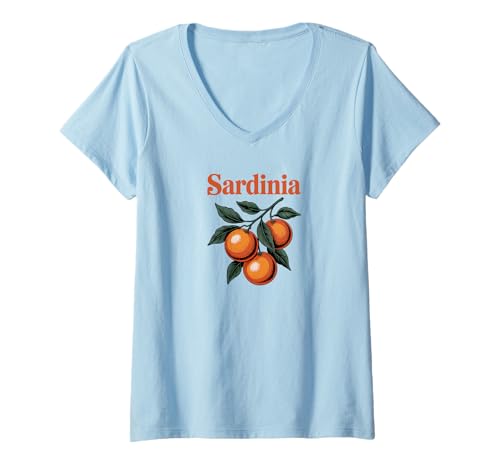 Damen Italien Sardinien Souvenir/Sardinien/Sardinien T-Shirt mit V-Ausschnitt von Sardinien Italien Souvenir Store
