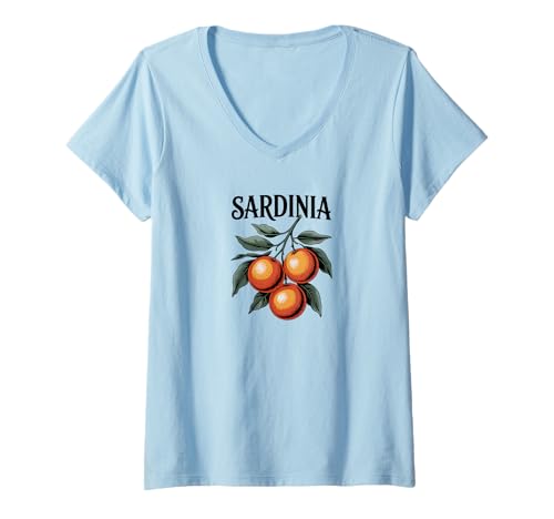 Damen Italien Sardinien Souvenir/Sardinien/Sardinien T-Shirt mit V-Ausschnitt Damen Italien Sardinien Souvenir/Sardinien/Sardinien T-Shirt mit V-Ausschnitt von Sardinien Italien Souvenir Store