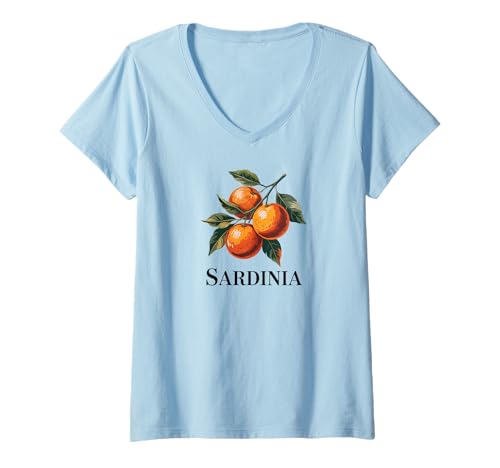 Damen Italien Sardinien Souvenir/Sardinien/Sardinien T-Shirt mit V-Ausschnitt Damen Italien Sardinien Souvenir/Sardinien/Sardinien T-Shirt mit V-Ausschnitt von Sardinien Italien Souvenir Store