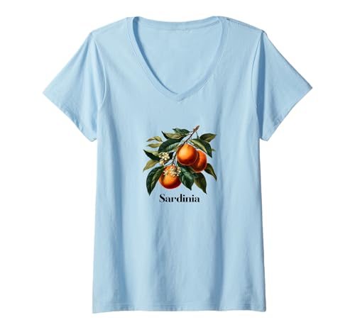 Damen Italien Sardinien Souvenir/Sardinien/Sardinien T-Shirt mit V-Ausschnitt von Sardinien Italien Souvenir Store