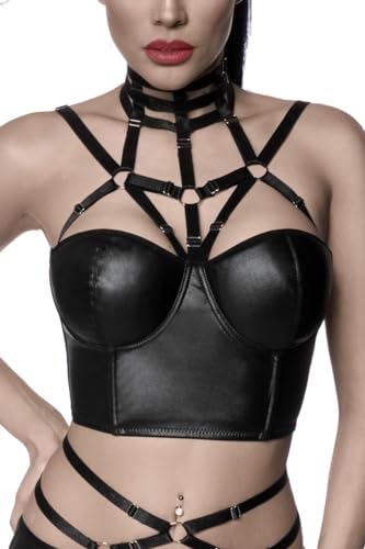 Saresia Harness-Wetlook Top Bustiers im Bondage Look XL von Saresia