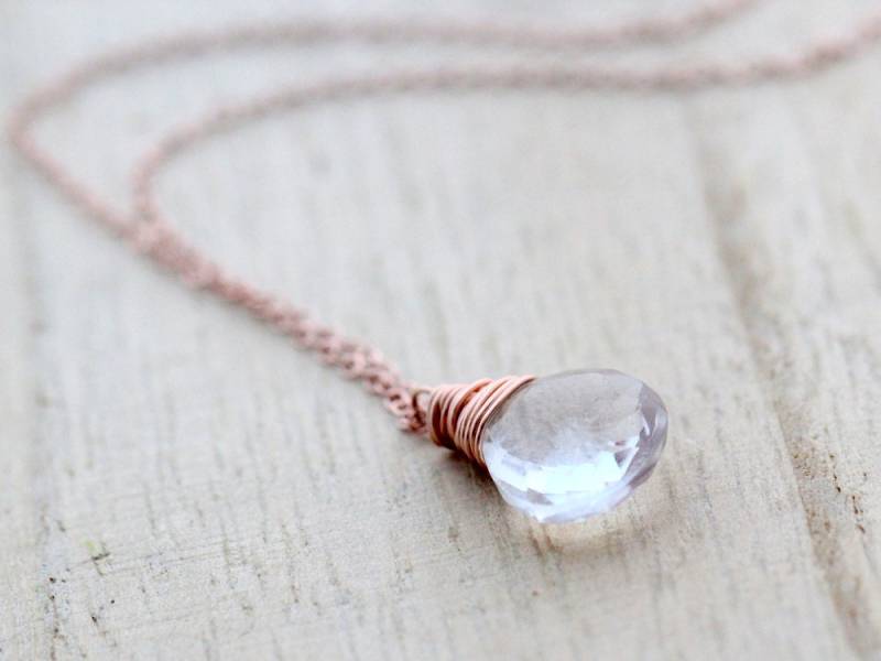 Kristall Quarz Halskette, Rose Gold, Silber April Birthstone Ersatz, Hochzeit Brautgeschenke - Das Gelübde Kristall Quarz Halskette, Rose Gold, Silber April Birthstone Ersatz, Hochzeit Brautgeschenke - Das Gelübde von SaressaDesigns