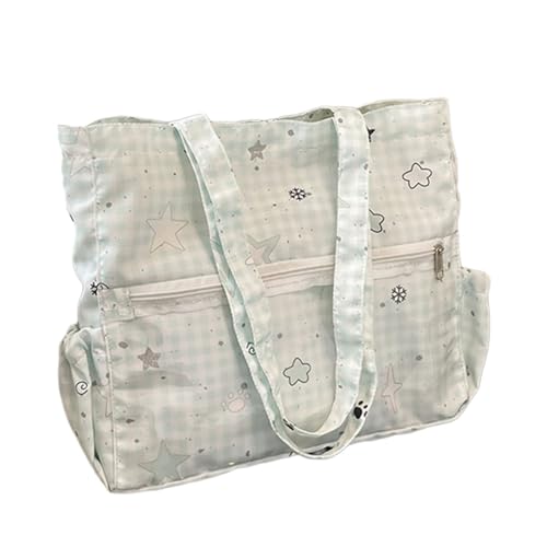 Leichte Polyester-Schultertasche mit mehreren Taschen – Arbeits- und Reisetasche, ergonomischer Riemen, lässige Schultertasche, grün, One Size von Sarhula