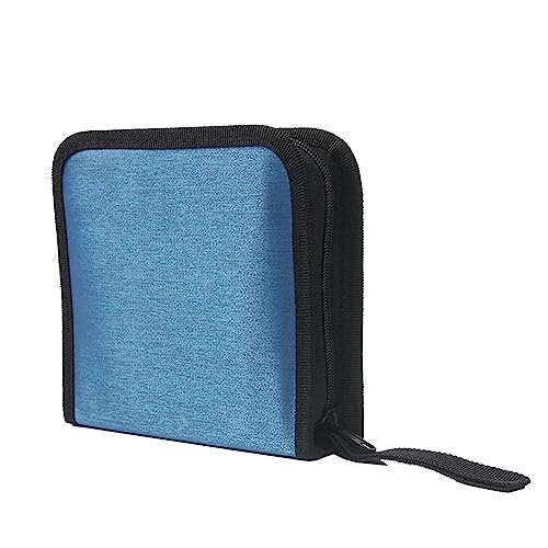 Sarhula 40 x CD-Discs, merzerisierter Stoff, Handtaschen-Aufbewahrungstasche, Organizer, Booklet-Halter, blau von Sarhula