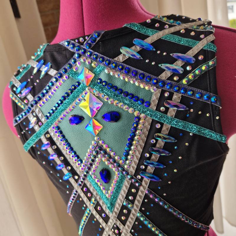 Western Show Bolero Gr. Xs "Galactic Black" Showoutfit Westernoutfit Showjacket Pleasure Vest Weste Showmanship Trail von Sarihandmadestuff