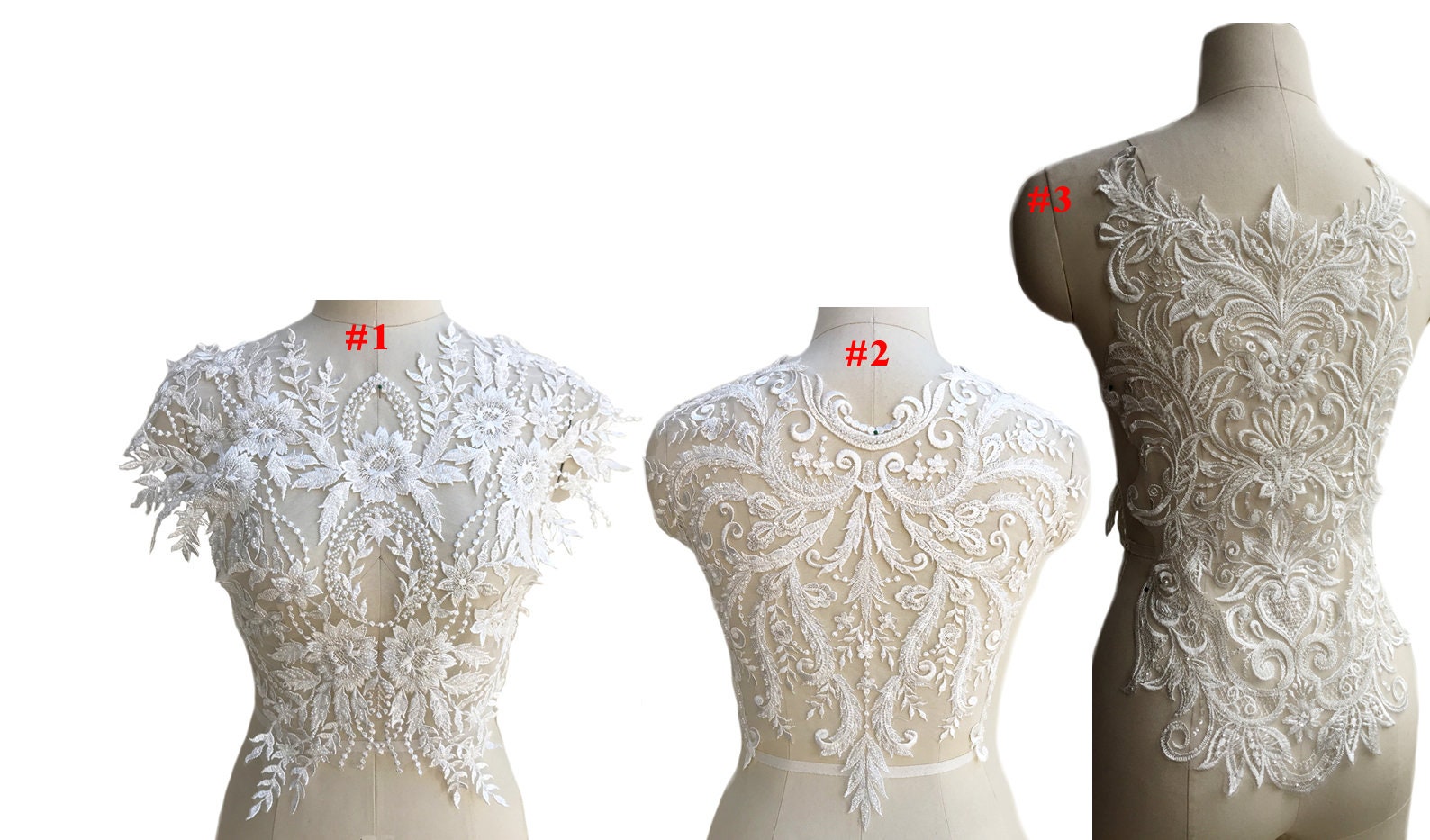 Braut Applikation Spitze - Gesticktes Oberteil | 50x40cm von DahanDice
