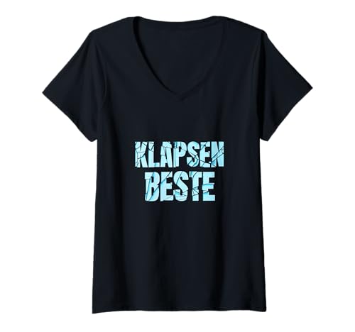Damen Klapsenbester Klapsenbeste Definition T-Shirt mit V-Ausschnitt Damen Klapsenbester Klapsenbeste Definition T-Shirt mit V-Ausschnitt von Sarkasmus Ironie schwarzer Humor