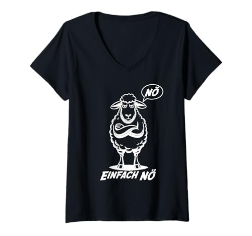 Damen Lustiges Schwarzes Schaf Einfach Nö Design T-Shirt mit V-Ausschnitt Damen Lustiges Schwarzes Schaf Einfach Nö Design T-Shirt mit V-Ausschnitt von Sarkasmus Sprüche & Fun Design
