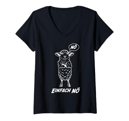 Damen Schwarzes Schaf Einfach Nö Lustiger Spruch T-Shirt mit V-Ausschnitt Damen Schwarzes Schaf Einfach Nö Lustiger Spruch T-Shirt mit V-Ausschnitt von Sarkasmus Sprüche & Fun Design