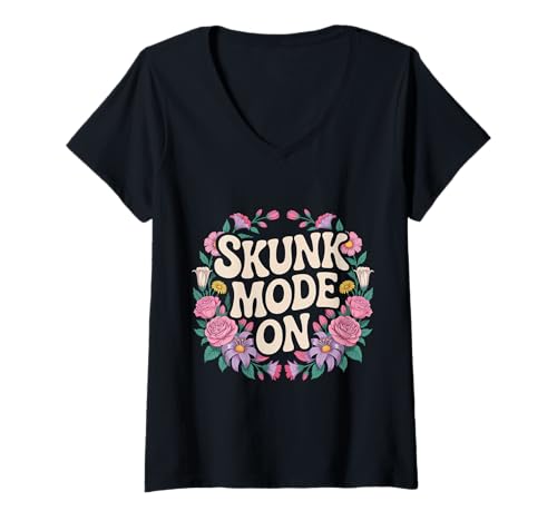 Damen Skunk Mode On Sarkastische Stimmung stinkend - T-Shirt mit V-Ausschnitt von Sarkastische Einstellungsstimmung