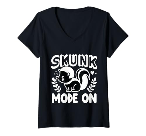 Damen Skunk Mode On Sarkastische Stimmung stinkend ||- T-Shirt mit V-Ausschnitt von Sarkastische Einstellungsstimmung