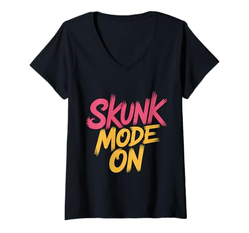 Damen Skunk Mode On Sarkastische Stimmung stinkend |- T-Shirt mit V-Ausschnitt von Sarkastische Einstellungsstimmung