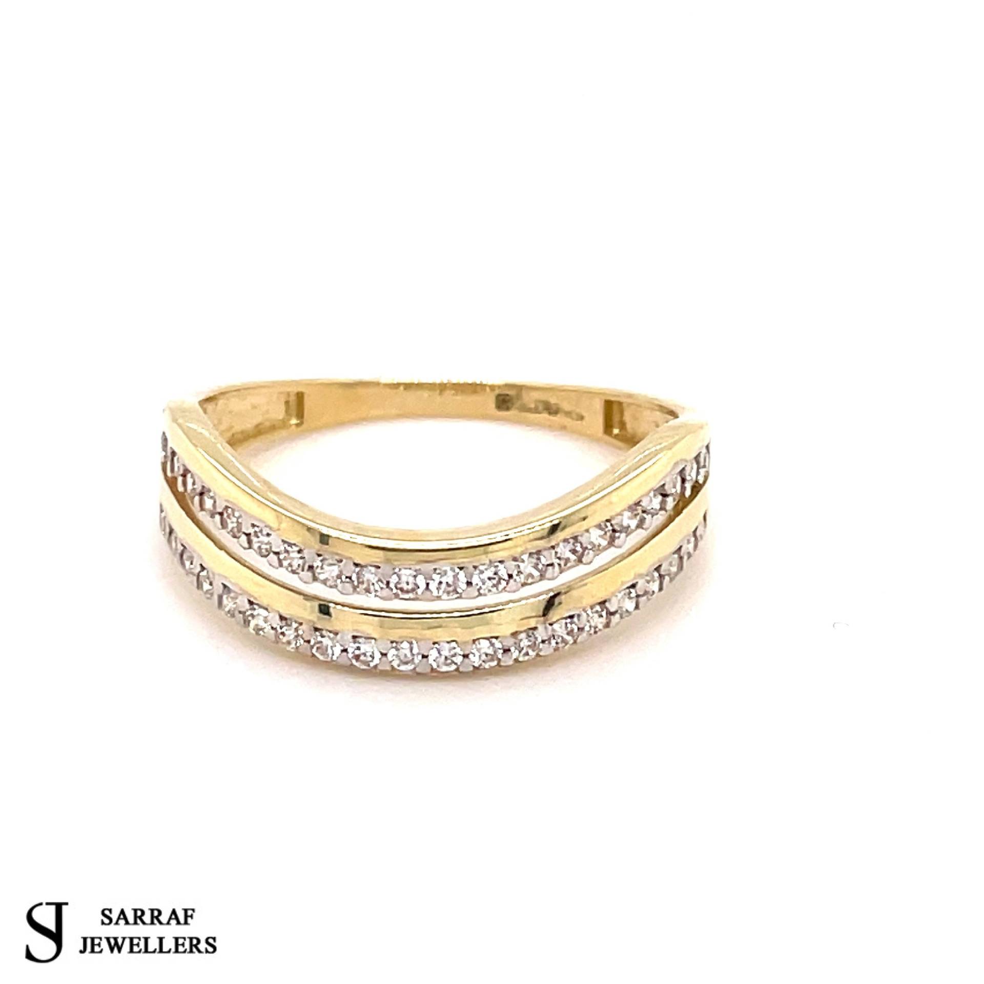 2-Reihiger Wishbone Ring | 9 Karat Gelbgold Modern Und Stilvoll Chevron Statement Schmuck 2-Reihiger Wishbone Ring | 9 Karat Gelbgold Modern Und Stilvoll Chevron Statement Schmuck von SarrafJewellers