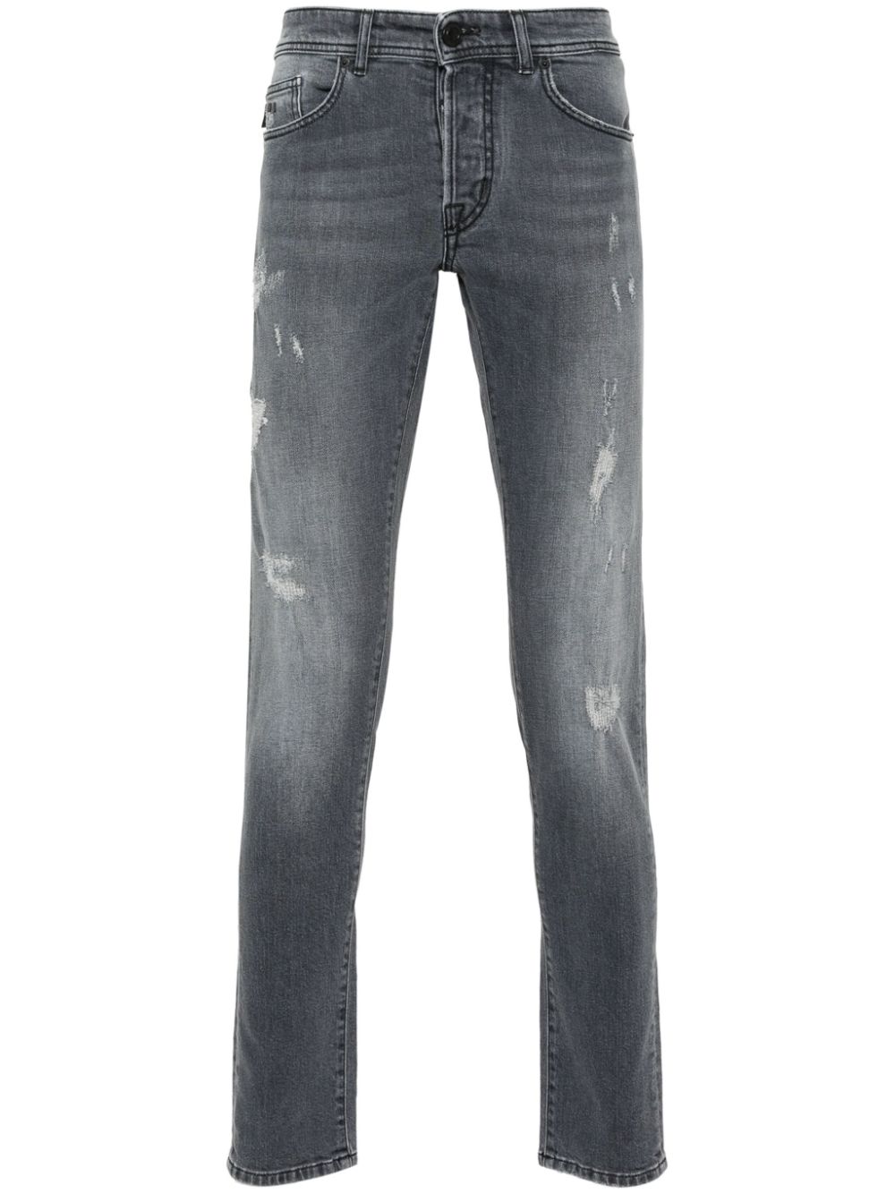 Sartoria Tramarossa Tief sitzende 1980 Slim-Fit-Jeans in Distressed-Optik - Grau von Sartoria Tramarossa