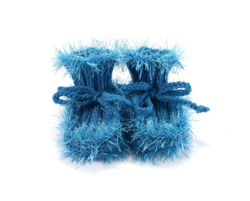 Handgestrickte Baby Booties - Blau, 0 3 Monate von SasasHandcrafts