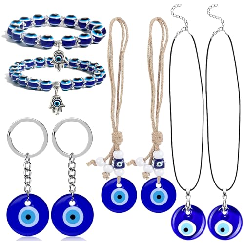 Sasibiyb 8 Stücke Evil Eye Wandbehang Türkisches Blaues Auge Evil Eye Amulett Wandbehang Boese Auge Ornament Böse Auge AnhäNger Böse Geister Abzuwehren, zu Dekorieren Oder Geschenke zu Geben von Sasibiyb