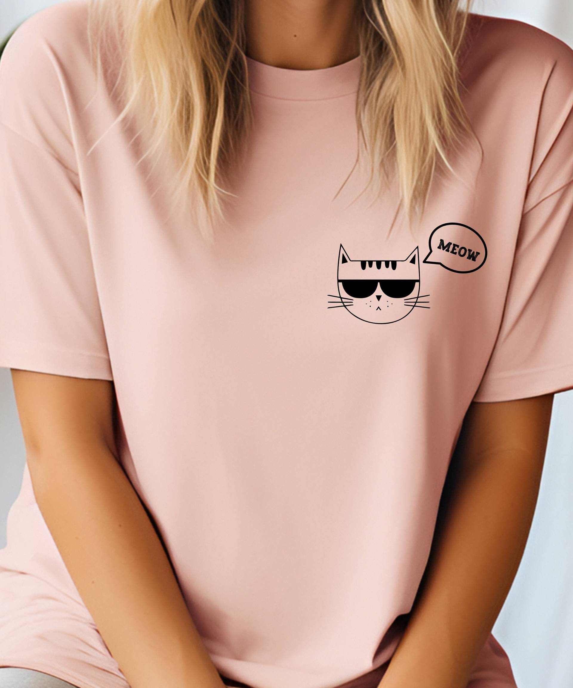 statement Shirt - Cool Cat, Coole Katze Tierliebe Meow Minimalistisch T-Shirt Tierlove Geschenk Trend Modisch Kätzchen Katzen von Saskialalamania