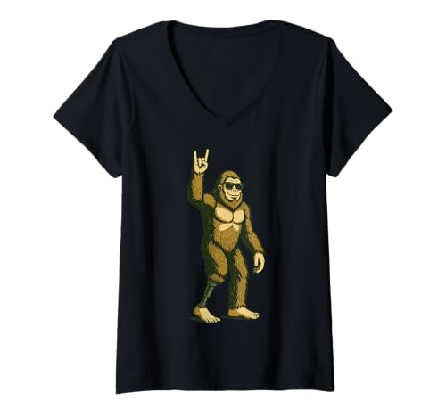Damen Bigfoot Amputierte Prothetisches Bein T-Shirt mit V-Ausschnitt Damen Bigfoot Amputierte Prothetisches Bein T-Shirt mit V-Ausschnitt von Sasquatch Amputierte Beinamputation