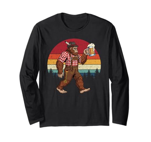 Cool German Bigfoot Oktoberfest Beer Lederhosen Prost Man Langarmshirt Cool German Bigfoot Oktoberfest Beer Lederhosen Prost Man Langarmshirt von Sasquatch Oktoberfest Retro Sonnenuntergang Design