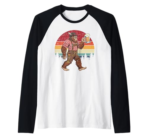 Cool German Bigfoot Oktoberfest Beer Lederhosen Prost Man Raglan Cool German Bigfoot Oktoberfest Beer Lederhosen Prost Man Raglan von Sasquatch Oktoberfest Retro Sonnenuntergang Design
