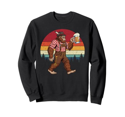 Cool German Bigfoot Oktoberfest Beer Lederhosen Prost Man Sweatshirt Cool German Bigfoot Oktoberfest Beer Lederhosen Prost Man Sweatshirt von Sasquatch Oktoberfest Retro Sonnenuntergang Design