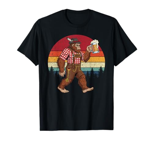 Cool German Bigfoot Oktoberfest Beer Lederhosen Prost Man T-Shirt Cool German Bigfoot Oktoberfest Beer Lederhosen Prost Man T-Shirt von Sasquatch Oktoberfest Retro Sonnenuntergang Design