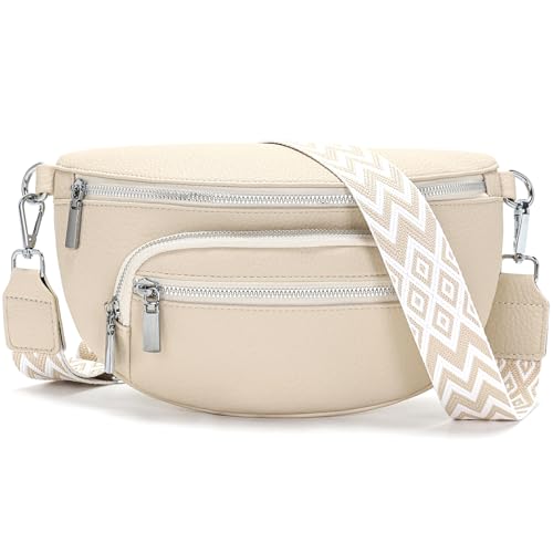 Sasrymnl kleine bauchtasche damen beige umhängetasche damen klein gürteltasche Veganes Leder brusttasche handtasche crossbody bag von Sasrymnl