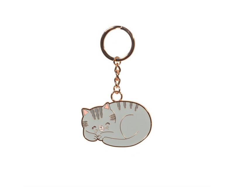Sass & Belle Schlüsselanhänger Grey Cat (Emaille, 1-tlg., Katze), ca. 6,5 x4 cm (Katze), ca. 10 cm lang von Sass & Belle