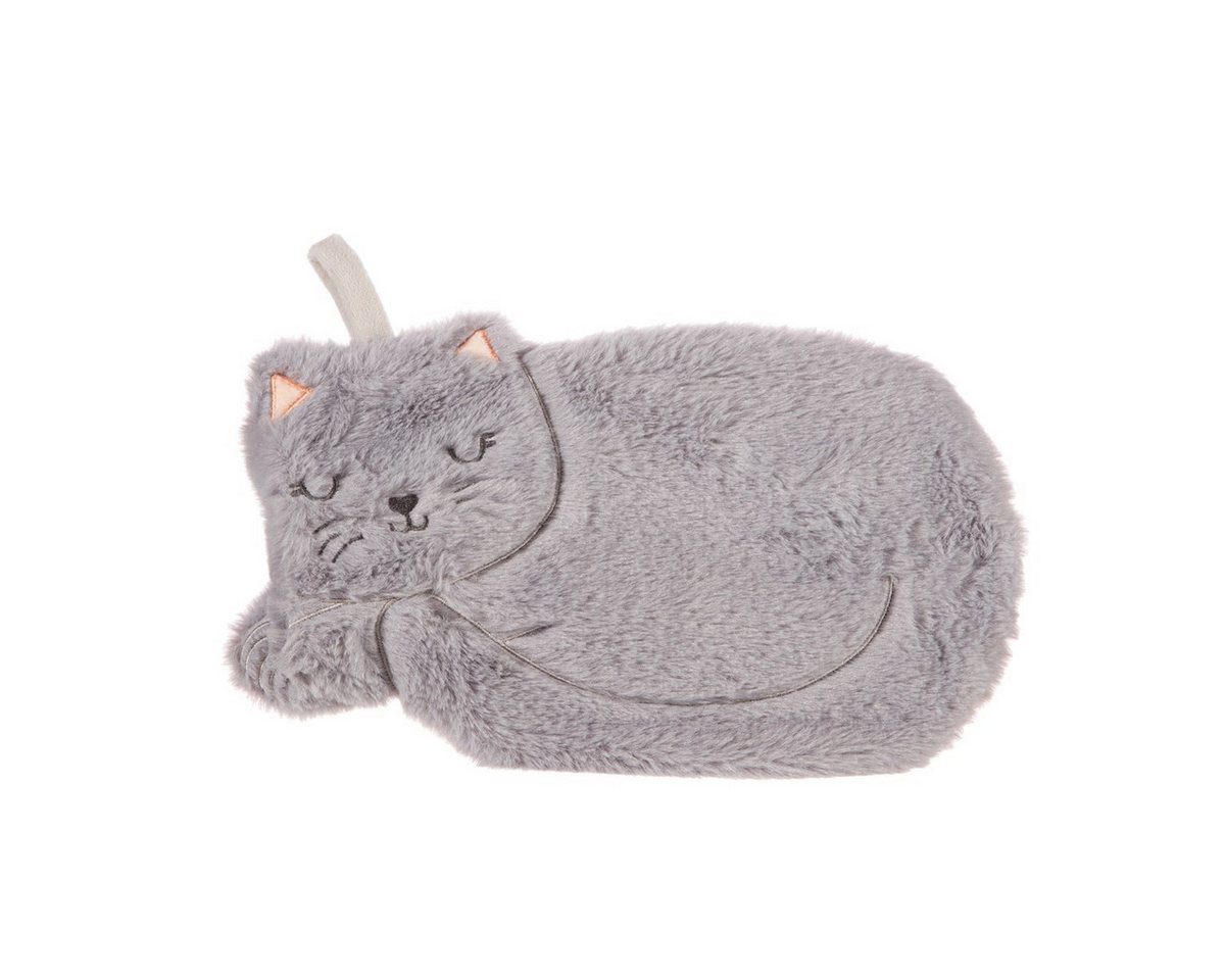 Sass & Belle Wärmflasche Katze, (Bezug grau, Kätzchen, Bettflasche, 2-tlg., ca. 20 x 30 cm), mit gemütlichen Vibes, perfekt für abendliches Kuscheln von Sass & Belle