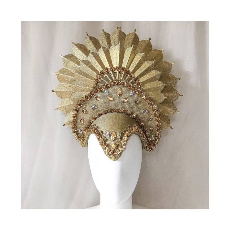 Goldener Art Deco Fächer Kopfschmuck // Messing Fächer, Pailletten, Kristall Strasssteine Gold Goldener Art Deco Fächer Kopfschmuck // Messing Fächer, Pailletten, Kristall Strasssteine Gold von SassAFrassDesgns