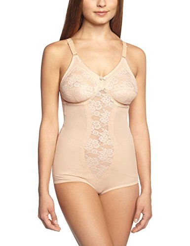 Sassa Damen BH Hosen-Korselett, Einfarbig, Gr. 100B, Beige (Puder 00400) von Sassa