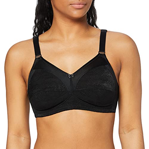 Sassa Damen Schalen BH, Soft-BH Jacquard Einfarbig, Gr. 100B (Herstellergröße:100B), Schwarz (Schwarz 00500) von Sassa