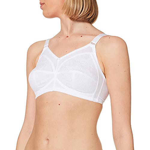 Sassa Damen Schalen BH, Soft-BH Jacquard Einfarbig, Gr. 100B (Herstellergröße:100B), Weiß (Weiß 00100) von Sassa