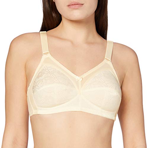 Sassa Damen Schalen BH, Soft-BH Jacquard Einfarbig, Gr. 85C (Herstellergröße:85C), Elfenbein (Champagner 00300) von Sassa