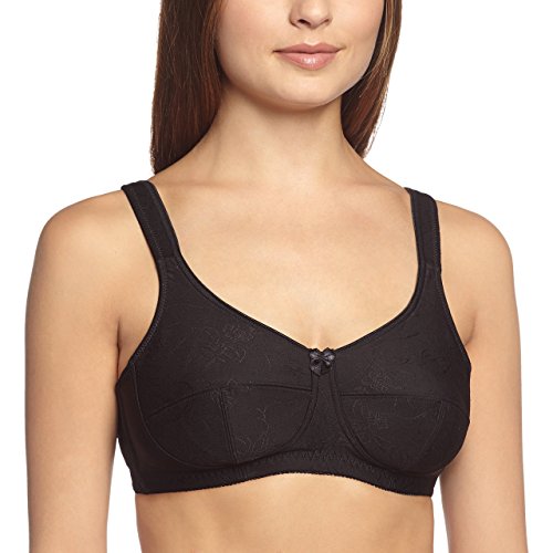 Sassa Damen Soft-BH Jacquard, Einfarbig, Gr. 100B, Schwarz (Schwarz 00500) von Sassa