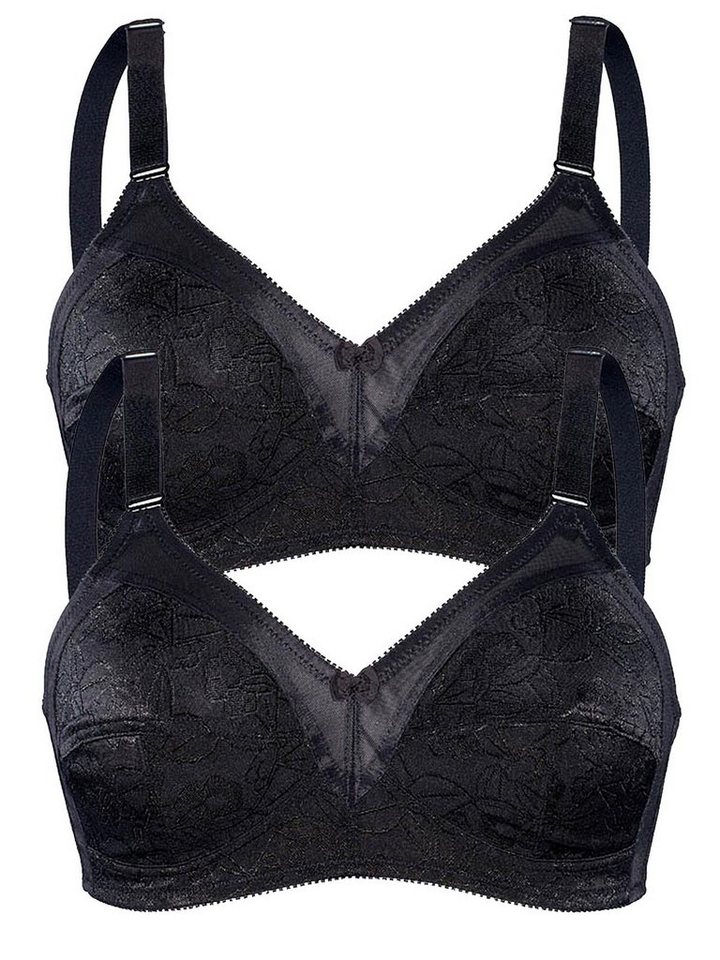 Sassa Set: Soft-BH 2er Sparpack Soft BH ohne Bügel SHINY JACQUARD (Spar-Set, 2-tlg) - von Sassa