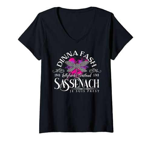 Damen Dinna Fash Sassenach | Libelle Farbspritzer T-Shirt mit V-Ausschnitt Damen Dinna Fash Sassenach | Libelle Farbspritzer T-Shirt mit V-Ausschnitt von Sassenach Gifts & Apparel