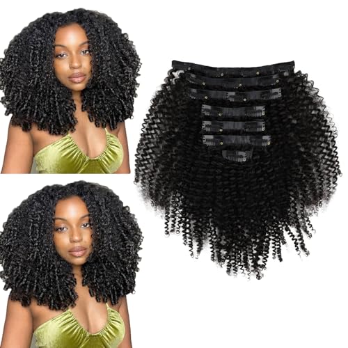 Sassina Nahtlose Clip-in-Haarverlängerung, Echthaar, unsichtbar, gelockt, für schwarze Frauen, voller Kopf, natürliches Schwarz, brasilianisches Echthaar, 50,8 cm, 120 g, 7 Stück Sassina Nahtlose Clip-in-Haarverlängerung, Echthaar, unsichtbar, gelockt, für schwarze Frauen, voller Kopf, natürliches Schwarz, brasilianisches Echthaar, 50,8 cm, 120 g, 7 Stück von Sassina