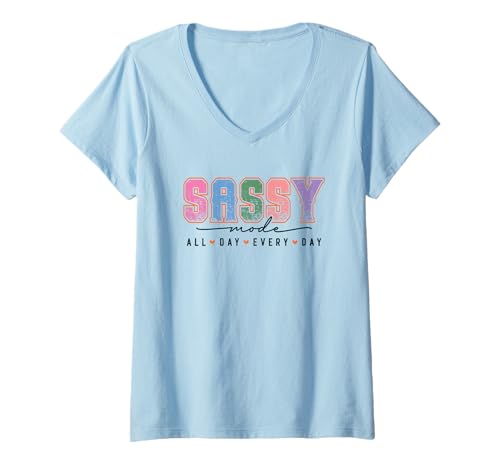 Damen Lustiges Zitat "Sassy Like My Aunt" T-Shirt mit V-Ausschnitt Damen Lustiges Zitat "Sassy Like My Aunt" T-Shirt mit V-Ausschnitt von Sassy Attitude Funky Fun Colorful Words