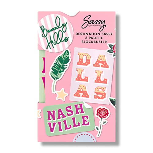 Sassy by Savannah Chrisley Destination Sassy 3 Palette Blockbuster Kit - Eyeshadows, Blush, and Highlighter - Essential Makeup Products - Convenient for Travel - Creates Professional Looks - 3 pc von Sassy by Savannah Chrisley