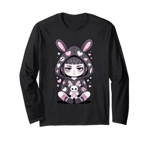 E-Girl Cute Goth Bunny Anime Gothic Kawaii Gruselige Ästhetik Langarmshirt E-Girl Cute Goth Bunny Anime Gothic Kawaii Gruselige Ästhetik Langarmshirt von Sassy & Spooky