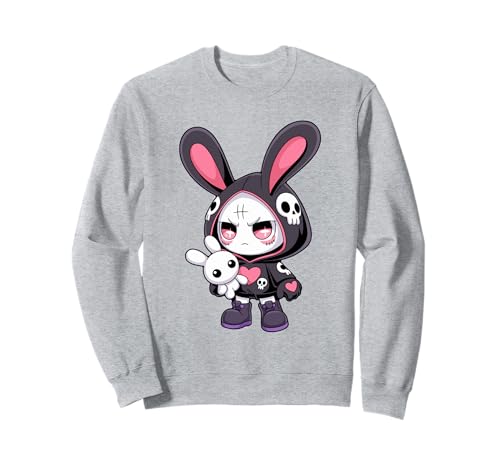 E-Girl Cute Goth Bunny Anime Gothic Kawaii Gruselige Ästhetik Sweatshirt E-Girl Cute Goth Bunny Anime Gothic Kawaii Gruselige Ästhetik Sweatshirt von Sassy & Spooky
