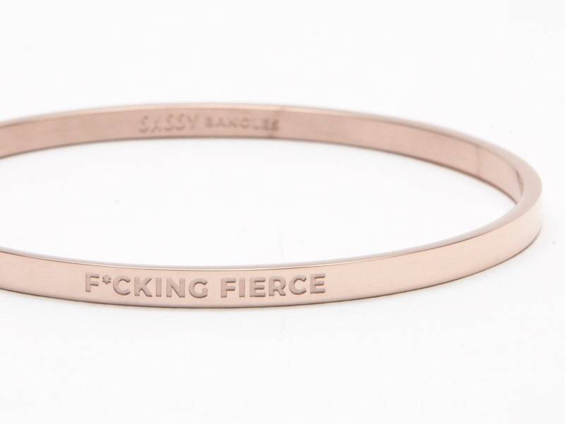 F Cking Fierce -Rose Gold Schmuck Armreif Mit Zitaten Aus Dem Leben von SassyBangles