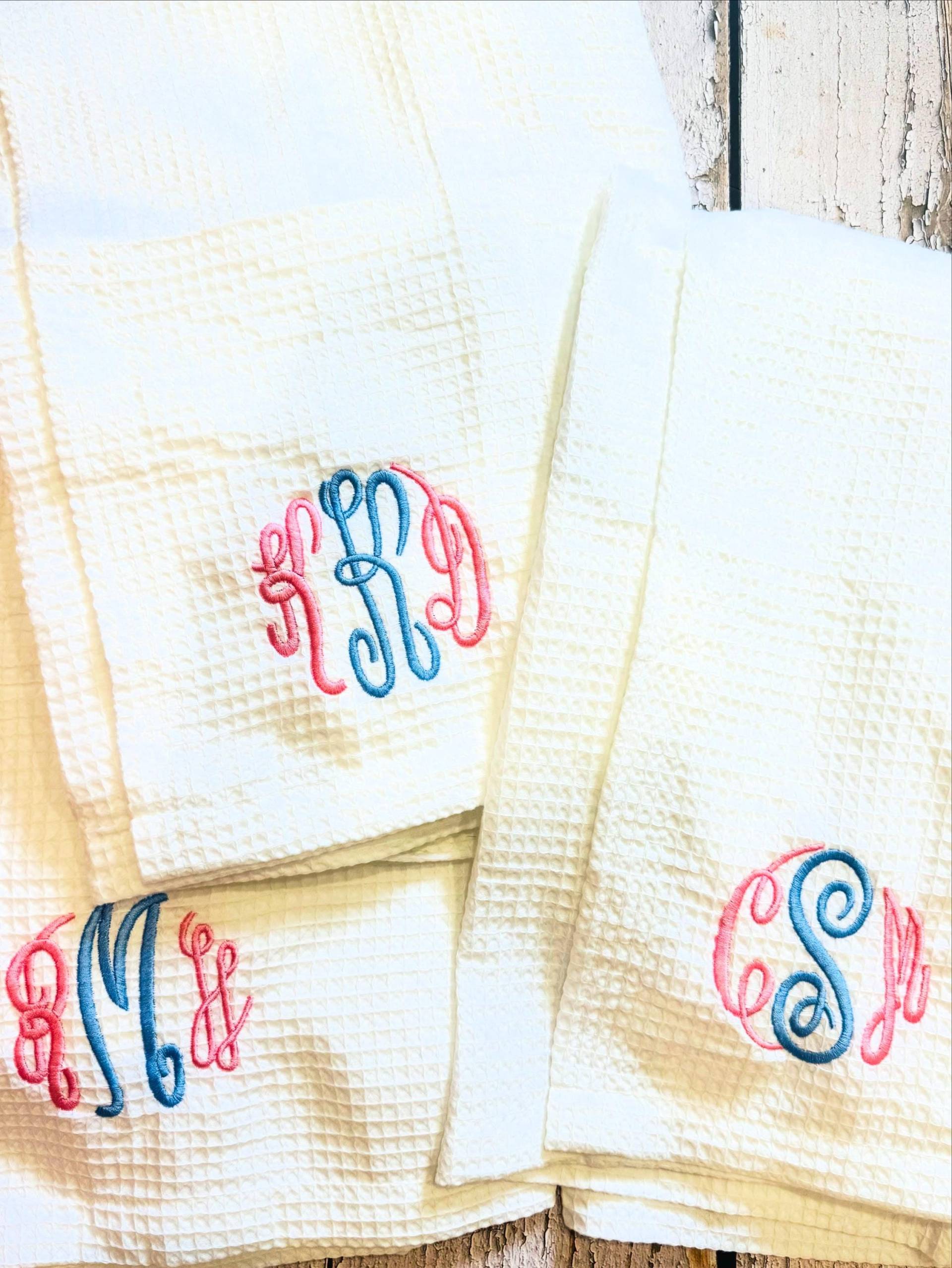 Monogrammed Waffel-Weave Spa Wrap Verstellbarer Klettverschluss von SassyBlossom