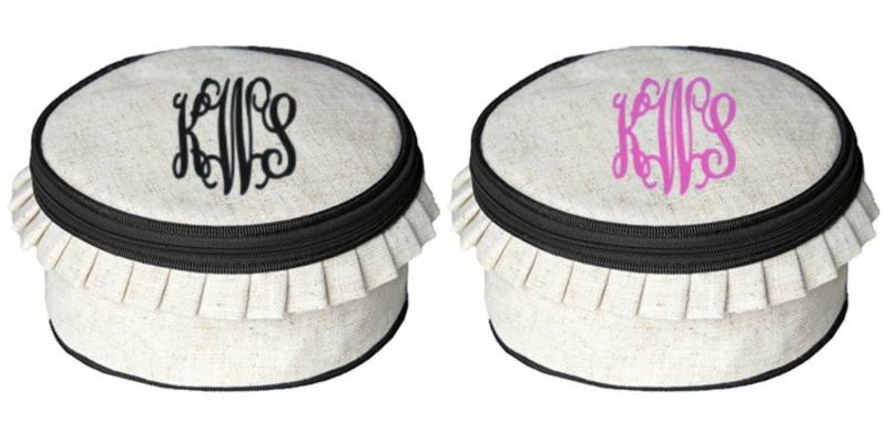 Monogrammiertes Leinen Schmucketäschen Brautjungfern Geschenk von SassyBlossom