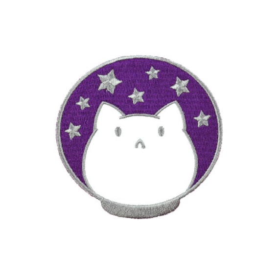 Astronaut Katze Astrokat Im Weltall Niedliche Bügeln Aufnäher Stickdatei Applikation von SassyKittyPins