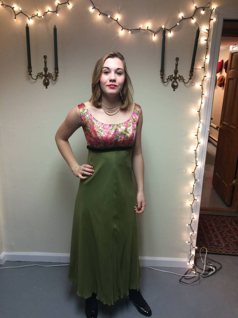 Blumen Grün Vintage-Kleid von SassyPantsVintageCo